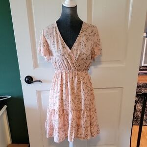 Floral Pink Wrap Dress